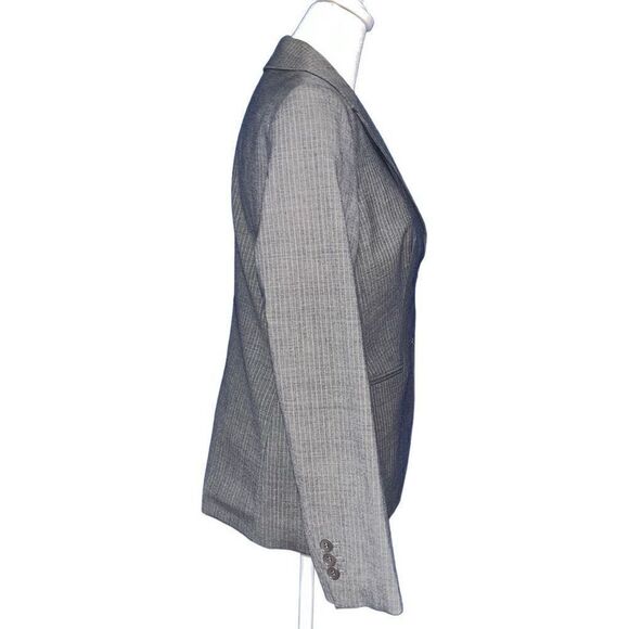 Talbots gray & white pinstriped blazer 4P - Picture 2 of 5